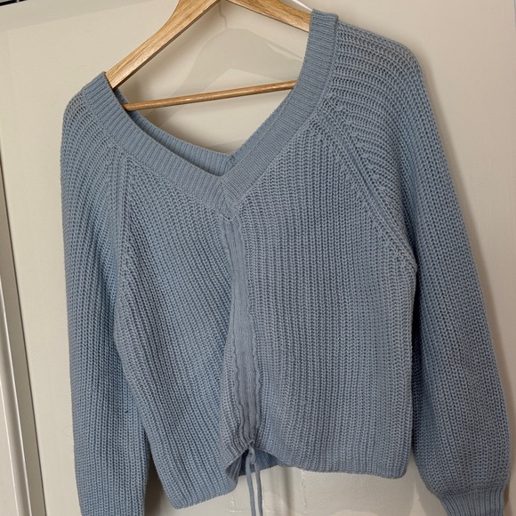 My Michelle Sky Blue V-Neck Sweater - Picture 4 of 5